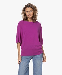 Sibin/Linnebjerg Claudette Merino Short Sleeve Sweater - Fuchsia