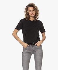 Denham Jessica Katoenen Korte Mouwen T-shirt - Zwart