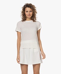 Resort Finest Katoen-Cashmere R-hals T-shirt - Ecru