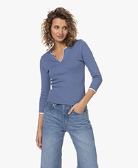 Belluna Cucina Splithals T-shirt met Driekwart Mouwen - Jeans
