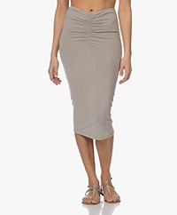 James Perse Brushed Midi Jersey Rok - Toast Pigment