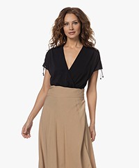 Wolford Crepe Jersey Body with Short Sleeve - Black