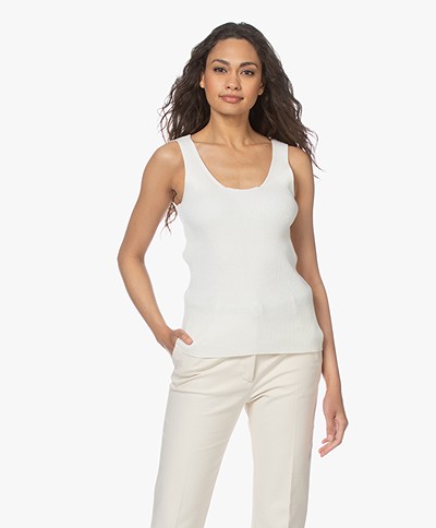 Woman by Earn Karly Rib Knitted Tank Top - Off-white 
