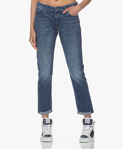 Denham Monroe Girlfriend Fit Jeans - Donkerblauw