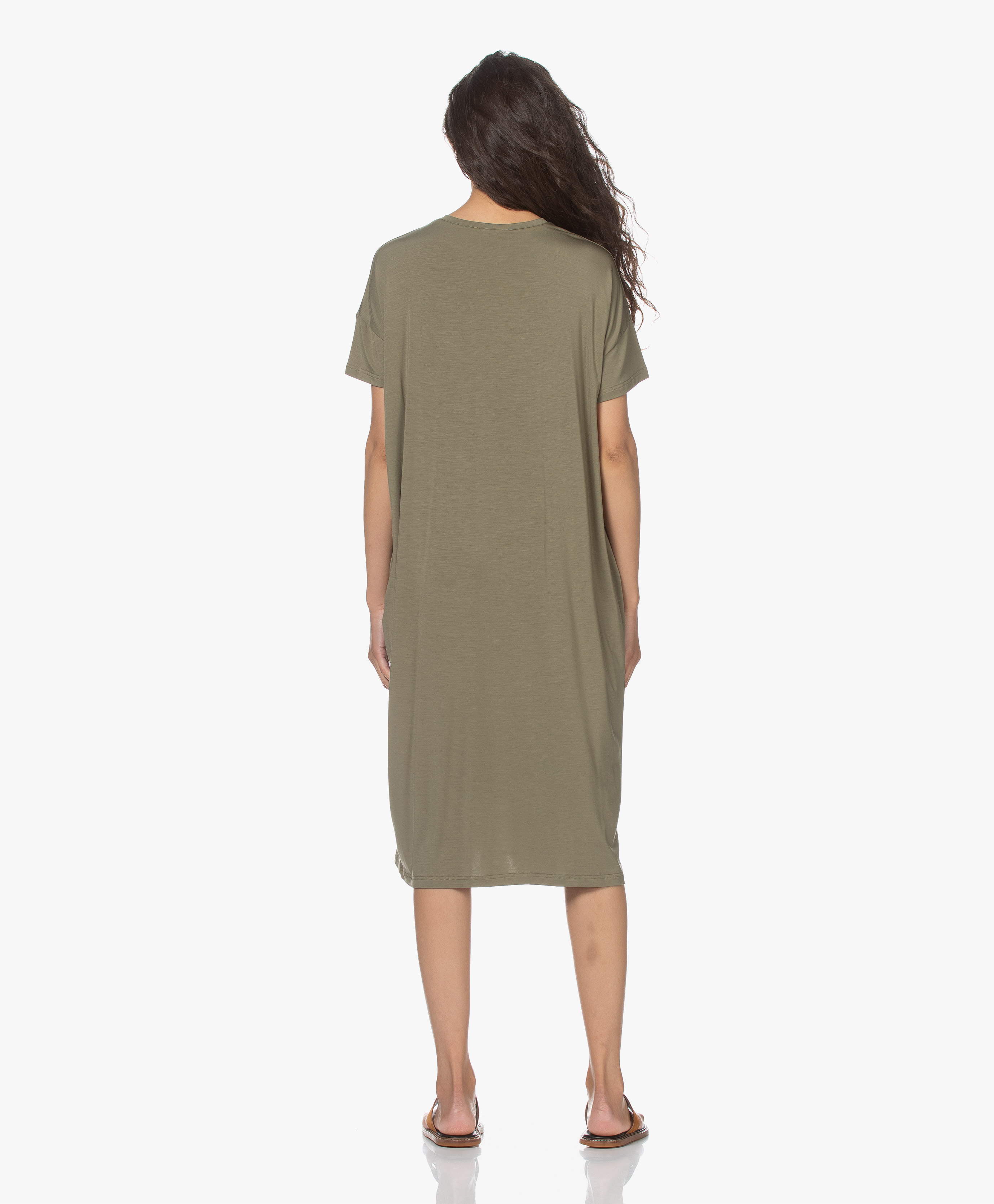 LaSalle Oversized Tencel Jersey Dress - Moss - vi.09l moss