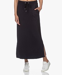 JapanTKY Fugi Tencel Jersey Maxi Skirt - Black Blue
