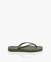 Sleepers Tapered Natural Rubber Flip Flops - Green
