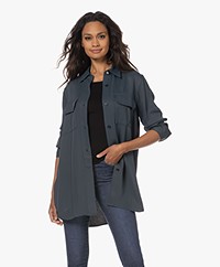 Closed Twill Utility Blouse - Blue Heather 
