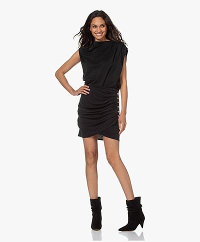 IRO Manaia Draped Jersey Dress - Black
