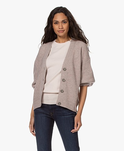 Repeat Wool and Organic Cashmere V-neck Cardigan - Multibeige