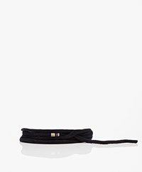 extreme cashmere N°242 Cord Cashmere Knitted Belt - Navy