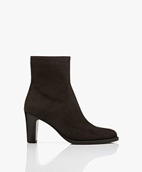 Panara Suede Ankle Boots with Heel - Fumo