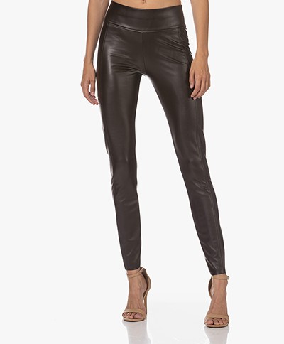 Wolford Edie Shaping Vegan Leather Leggings - Soft Cacao