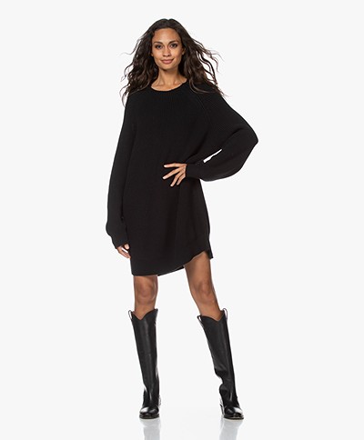 Woman by Earn Ava Knitted Modal Blend Dress - Black