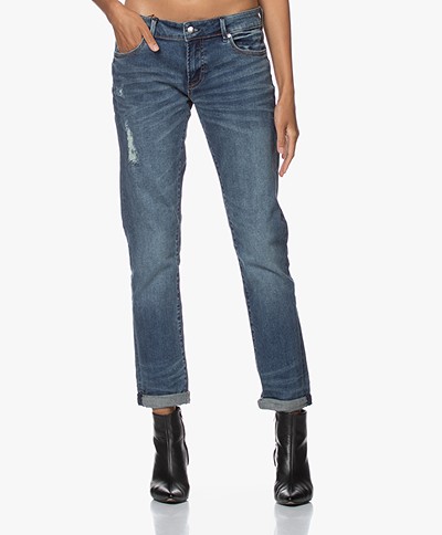 Denham Monroe Crd BCI Girlfriend Fit Jeans - Blauw