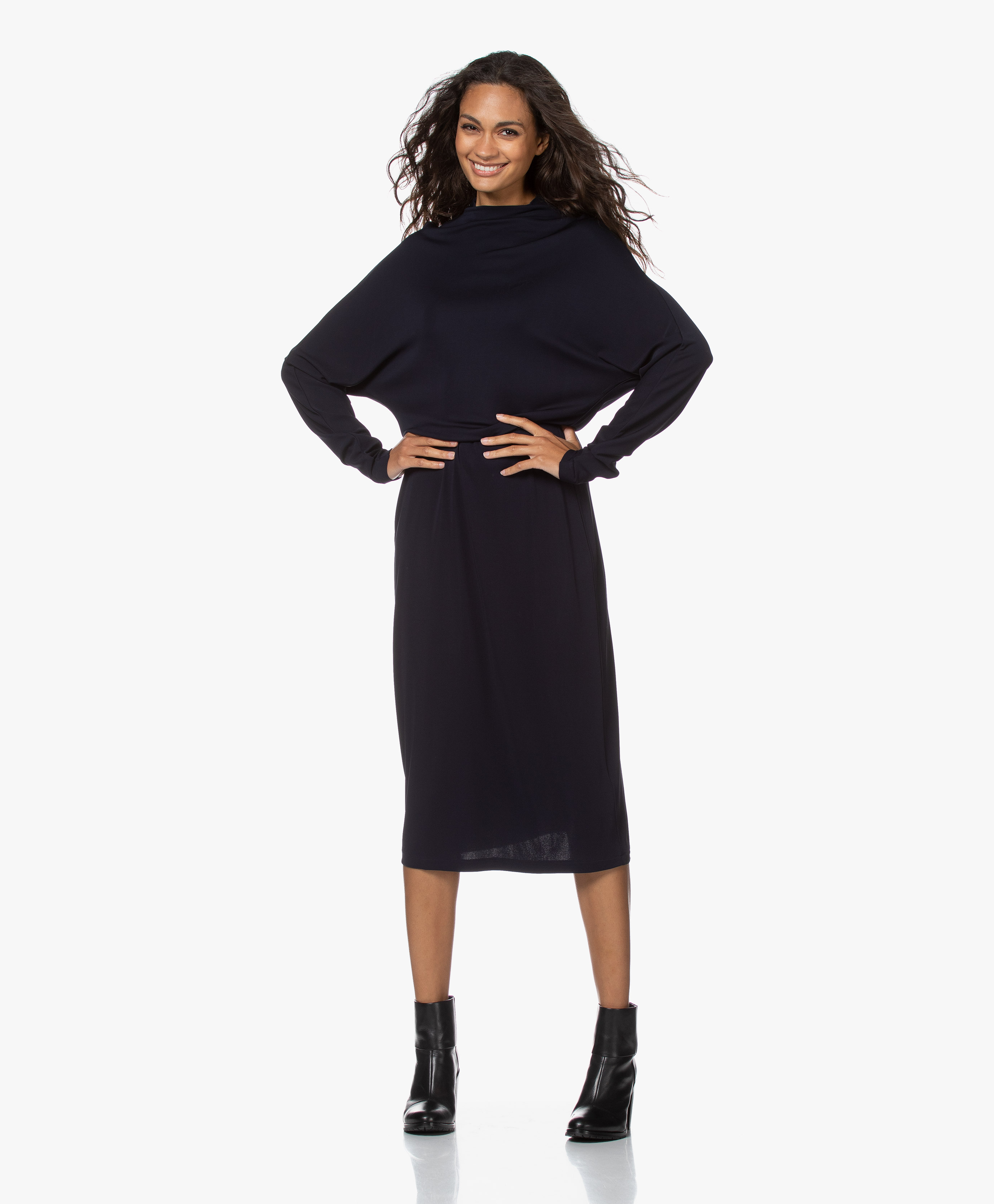 filippa k drapey crepe wrap dress