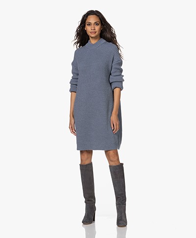 Drykorn Andria Knitted Wool and Alpaca Blend Dress - Dusty Blue