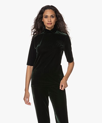 Woman by Earn Joanna Short Sleeve Turtleneck T-shirt - Dark Green