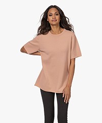 extreme cashmere N°64 Long Knitted Cashmere T-shirt - Tea Rose