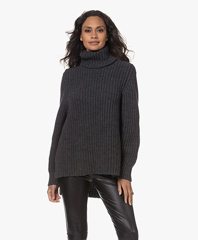 Sibin/Linnebjerg Penelope Chunky Knit Turtleneck Sweater - Anthracite