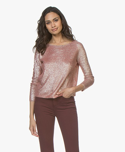 forte_forte Cashmere Blend Coated Sweater - Pompelmo