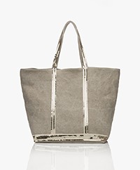 Vanessa Bruno Grote Linnen Shopper met Rits - Sable