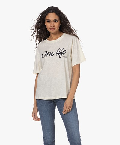 ba&sh Varper One Life Slub Jersey T-shirt - Ecru