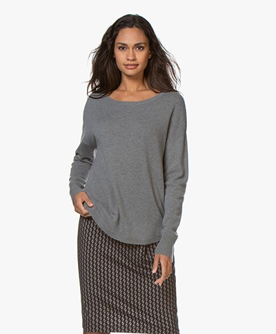 Repeat Cashmere Sweater with Destroyed Details - Mud
