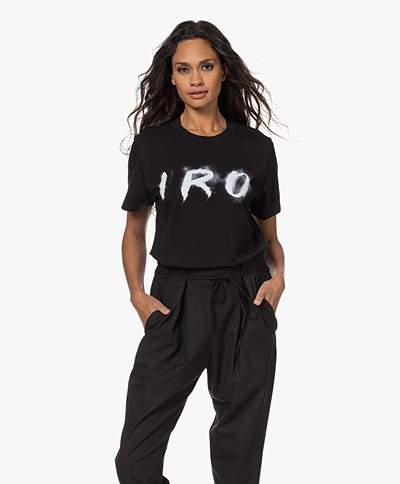 IRO Kireg Katoenen T-shirt met Print - Zwart 
