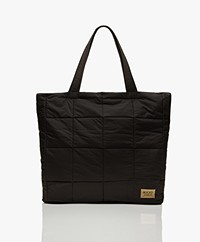 JapanTKY &Gold Bagy XL Doorgestikte Puffer Shopper - Diepzwart