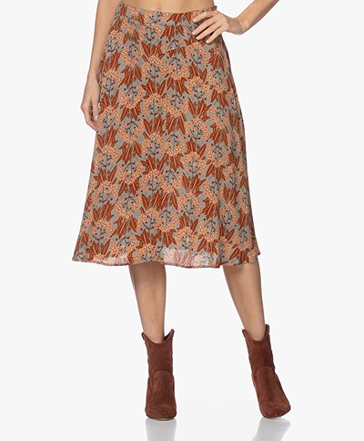 indi & cold Printed Viscose Skirt - Canela