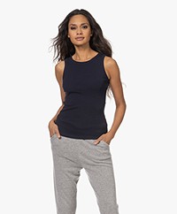 Josephine & Co Cotton Ribbed Jersey Tank Top - Navy