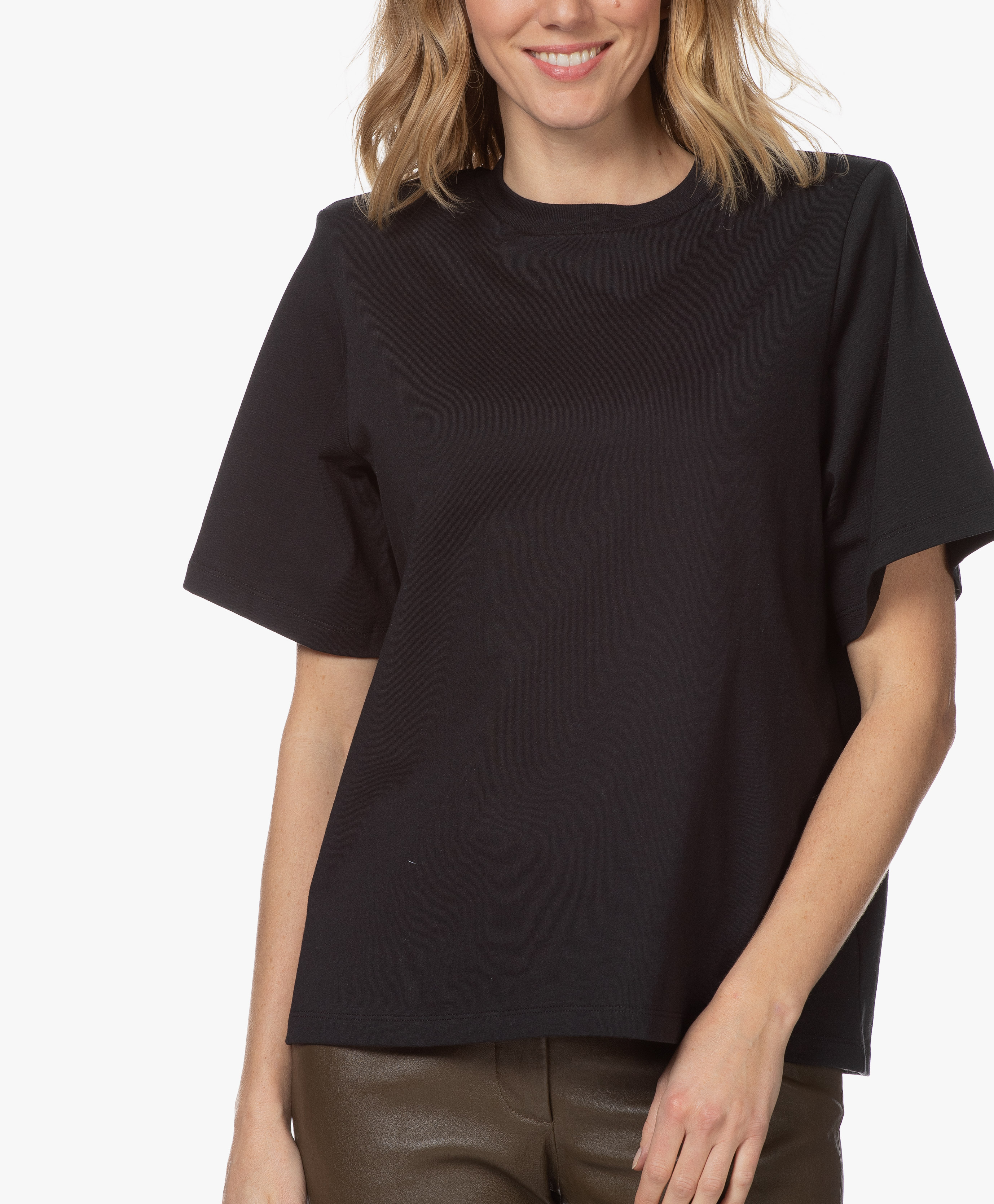 Les Coyotes de Paris Lela T-shirt with Shoulder Padding - Black - 214 ...