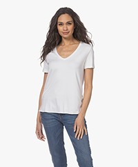 Majestic Filatures Viscose Soft Touch V-neck T-shirt - White 
