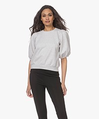 Âme Antwerp Fancy Short Sleeved Cotton Sweatshirt - Marled Grey 
