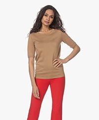 JapanTKY Kie Short Sleeve Sweater - Camel