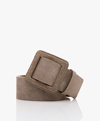 ba&sh Betty Wide Suede Belt - Taupe
