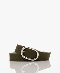 American Vintage Atomiko Suede Leather Belt - Olive