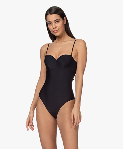 Calvin Klein Structured Bandeau Swimsuit - Black