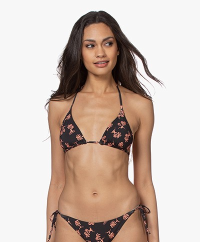 Calvin Klein Core Reversible Triangel Bikinitop met Print - Zwart/Roze