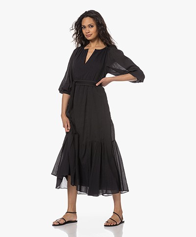 Vanessa Bruno Arabelle Crinkle Linen Blend Maxi Dress - Black