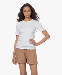by-bar Jade Rib Knitted Cotton Top - Bright White