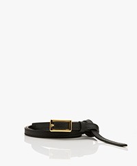 Filippa K Mini Leather Waist Belt - Black/Gold