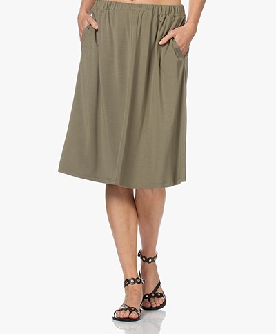 LaSalle Lyocell Jersey A-line Skirt - Moss