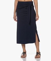 Plein Publique La Mael Jersey Midi Skirt - Darkblue
