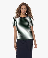 Plein Publique L'Amelie Striped T-Shirt - Ivory/Green 