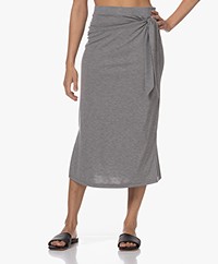 Plein Publique La Mael Jersey Midi Skirt - Grey Melange