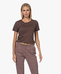 by-bar Luna Striped Rib Jersey T-shirt - Lavender