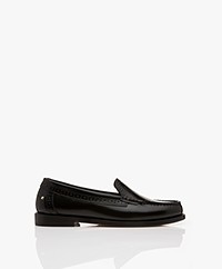Vanessa Bruno Leather Loafers with Perforated Pattern - Black