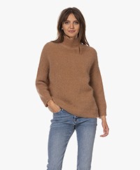 LaSalle Seamless Knit Mohair Blend Sweater - Camel